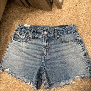 American Eagle Outfitters Women's Frayed Blue Jean Shorts